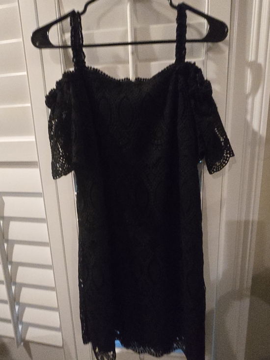 White House Black Market Dresses & Skirts - Whitw House Black Markey Black Lace Off-Shoulder Dress